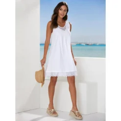 Robe évasée Sans Manches Avec Guipure Et Dentelle | 3 SUISSES -Promos Robe Mirage Magasin robe evasee sans manches avec guipure et dentelle 3515198 7008772 72 1140x1140