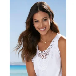 Robe évasée Sans Manches Avec Guipure Et Dentelle | 3 SUISSES -Promos Robe Mirage Magasin robe evasee sans manches avec guipure et dentelle 3515198 7008774 74 1140x1140