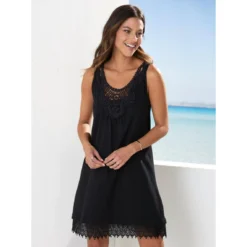 Robe évasée Sans Manches Avec Guipure Et Dentelle | 3 SUISSES -Promos Robe Mirage Magasin robe evasee sans manches avec guipure et dentelle 3515202 7008788 88 1140x1140
