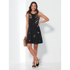 Robe évasée Sans Manches Imprimée Sur Le Devant | 3 SUISSES -Promos Robe Mirage Magasin robe evasee sans manches imprimee sur le devant 3515222 7008868 68 1140x1140