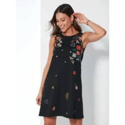 Robe évasée Sans Manches Imprimée Sur Le Devant | 3 SUISSES -Promos Robe Mirage Magasin robe evasee sans manches imprimee sur le devant 3515222 7008870 70 1140x1140