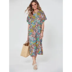 Robe Imprimée Avec Volants Froncés | 3 SUISSES