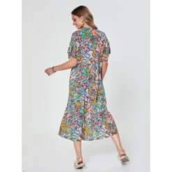 Robe Imprimée Avec Volants Froncés | 3 SUISSES -Promos Robe Mirage Magasin robe imprimee avec volants fronces 3411566 6496020 20 1140x1140