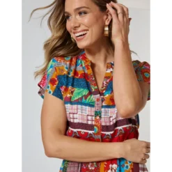 Robe Longue à Manches Courtes Avec Bordures Imprimées | 3 SUISSES -Promos Robe Mirage Magasin robe longue a manches courtes avec bordures imprimees 3515098 7008372 72 1140x1140