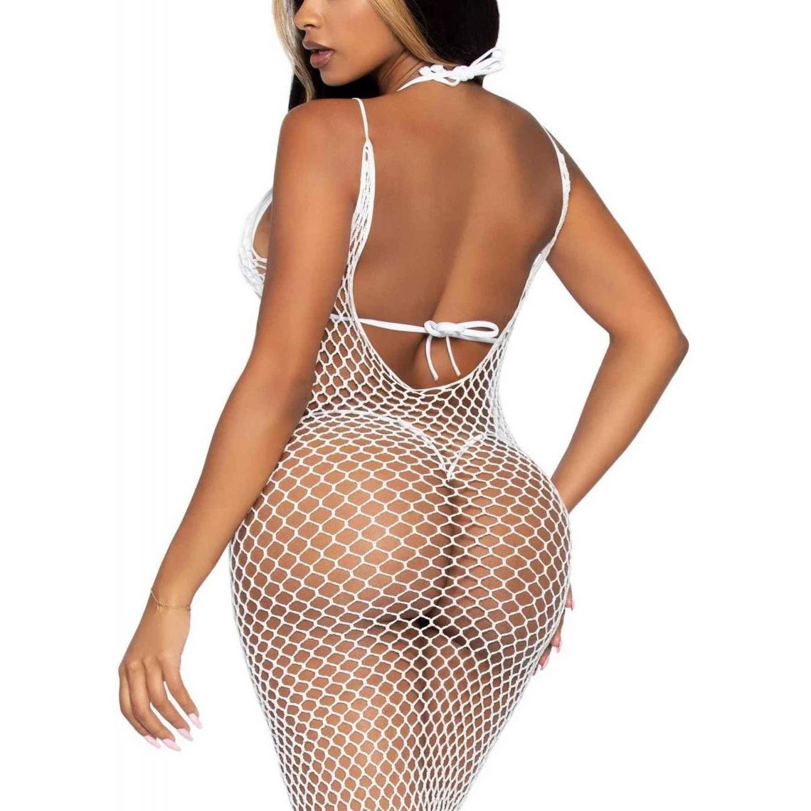 Robe Longue Dos Nu Maxi Résille - Blanche Leg Avenue | 3 SUISSES 5 Robe Longue Dos Nu Maxi Résille - Blanche Leg Avenue | 3 SUISSES – Image 3