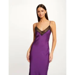 MORGAN Robe Longue Droite Avec Dentelle | 3 SUISSES 9 MORGAN Robe Longue Droite Avec Dentelle | 3 SUISSES -Promos Robe Mirage Magasin robe longue droite avec dentelle violet 3508446 6985874 74 1140x1140