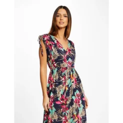MORGAN Robe Longue Droite Imprimé Floral | 3 SUISSES -Promos Robe Mirage Magasin robe longue droite imprime floral marine 3507938 6983698 98 1140x1140
