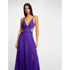 MORGAN Robe Longue évasée Avec Ouvertures | 3 SUISSES -Promos Robe Mirage Magasin robe longue evasee avec ouvertures violet fonce 3507826 6983168 68 1140x1140