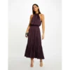MORGAN Robe Longue évasée Fluide | 3 SUISSES -Promos Robe Mirage Magasin robe longue evasee fluide prune 3409338 6759684 84 1140x1140