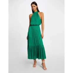 MORGAN Robe Longue évasée Fluide | 3 SUISSES -Promos Robe Mirage Magasin robe longue evasee fluide vert 3508548 6986250 50 1140x1140