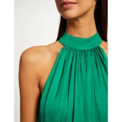 MORGAN Robe Longue évasée Fluide | 3 SUISSES -Promos Robe Mirage Magasin robe longue evasee fluide vert 3508548 6986256 56 1140x1140