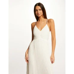 MORGAN Robe Longue évasée Plissée à Dos Nu | 3 SUISSES -Promos Robe Mirage Magasin robe longue evasee plissee a dos nu ecru 3508314 6985288 88 1140x1140
