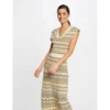 MORGAN Robe Longue Imprimé Jacquard | 3 SUISSES -Promos Robe Mirage Magasin robe longue imprime jacquard jaune paille 3392618 6374838 38 1140x1140