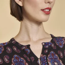 Robe Longue Imprimée Col Caftan Manches 3/4 Femme - Imprimé Bleu | 3 SUISSES -Promos Robe Mirage Magasin robe longue imprimee col caftan manches 34 femme imprime bleu 1051549 2 1140x1140