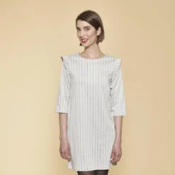 Robe Manches 3/4 Volants Sur épaules Femme - écru | 3 SUISSES