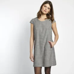 Robe Manches Courtes à Carreaux Calla | Robe Courte 3 SUISSES -Promos Robe Mirage Magasin robe manches courtes a carreaux calla 1179127 3 1140x1140