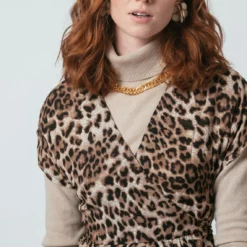 Robe Manches Courtes Léopard Léopoldine | Robe Longue 3 SUISSES -Promos Robe Mirage Magasin robe manches courtes leopard leopoldine 1237979 4 1140x1140