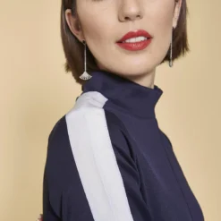 Robe Manches Longues Bandes Contrastées Femme - Bleu | 3 SUISSES -Promos Robe Mirage Magasin robe manches longues bandes contrastees femme bleu 877767 2 1140x1140