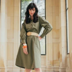 Robe Manches Longues Ceinturée En Popeline Dali Réédition | 3 SUISSES -Promos Robe Mirage Magasin robe manches longues ceinturee en popeline dali reedition 1198131 3 1140x1140