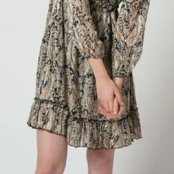 Robe Manches Longues Imprimée Cachemire Lola | Robe Courte 3 SUISSES -Promos Robe Mirage Magasin robe manches longues imprimee cachemire lola 1237975 4 1140x1140