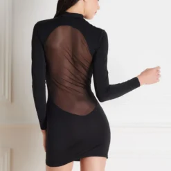 Maison Close Robe Manches Longues Noire | 3 SUISSES -Promos Robe Mirage Magasin robe manches longues noire 307759 4 1200x1200