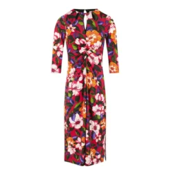MORGAN Robe Midi Ajustée Froncée Imprimé Floral | 3 SUISSES -Promos Robe Mirage Magasin robe midi ajustee froncee imprime floral multico 3509934 6993518 18 1140x1140