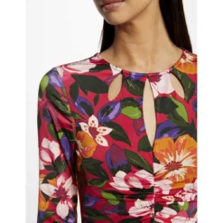 MORGAN Robe Midi Ajustée Froncée Imprimé Floral | 3 SUISSES -Promos Robe Mirage Magasin robe midi ajustee froncee imprime floral multico 3509934 6993524 24 1140x1140