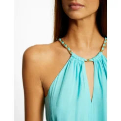 MORGAN Robe Midi évasée à Encolure Américaine | 3 SUISSES -Promos Robe Mirage Magasin robe midi evasee a encolure americaine bleu clair 3508290 6985168 68 1140x1140