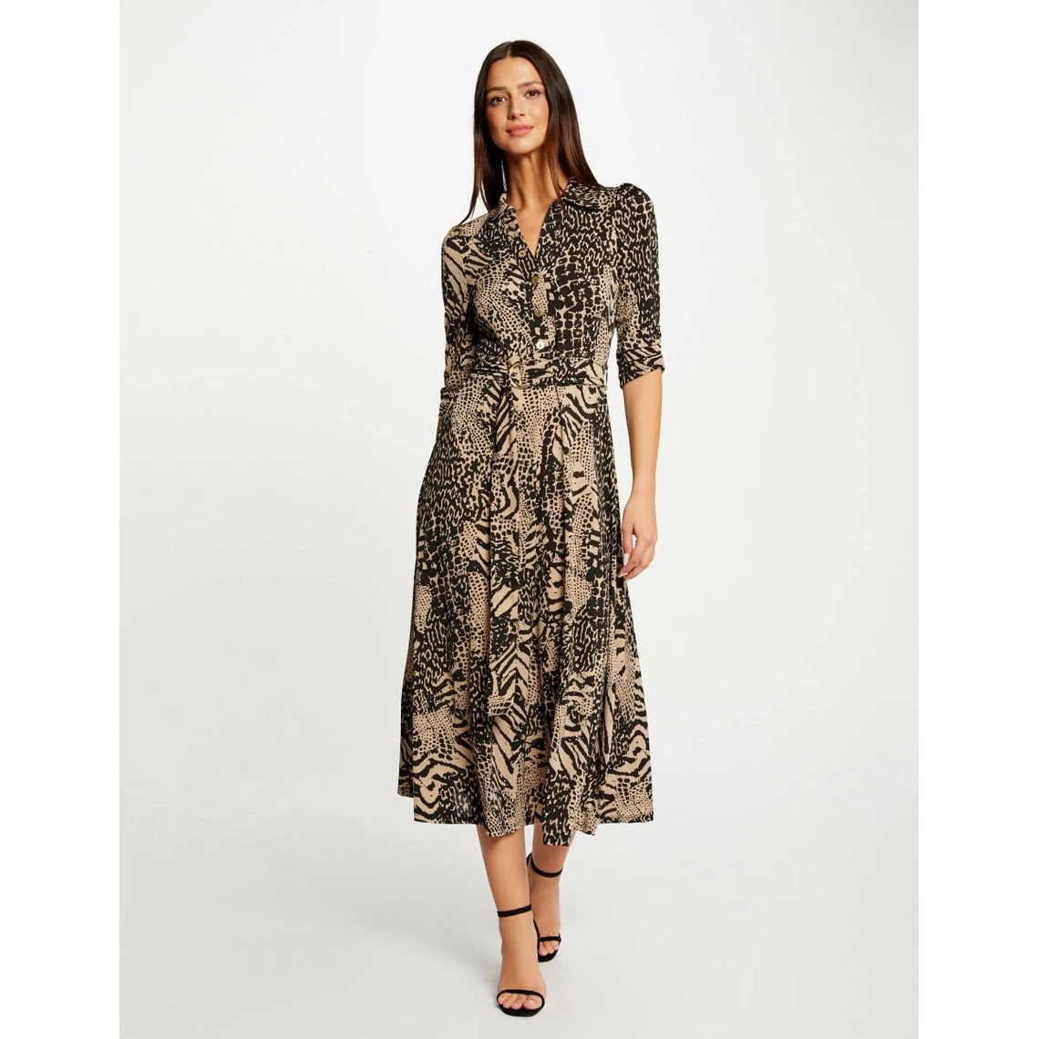 MORGAN Robe Midi évasée Imprimé Animalier | 3 SUISSES 4 MORGAN Robe Midi évasée Imprimé Animalier | 3 SUISSES – Image 2