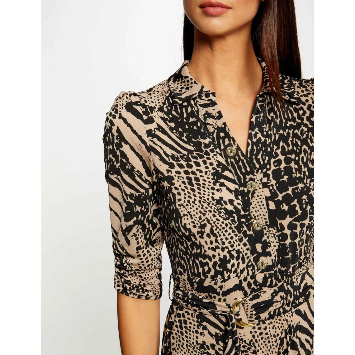 MORGAN Robe Midi évasée Imprimé Animalier | 3 SUISSES 6 MORGAN Robe Midi évasée Imprimé Animalier | 3 SUISSES – Image 4