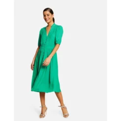 MORGAN Robe Midi évasée Imprimé Cachemire | 3 SUISSES -Promos Robe Mirage Magasin robe midi evasee imprime cachemire vert moyen 3507930 6983658 58 1140x1140