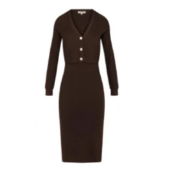 MORGAN Robe Pull Ajustée 2-en-1 | 3 SUISSES -Promos Robe Mirage Magasin robe pull ajustee 2 en 1 marron fonce 3408536 6476762 62 1140x1140