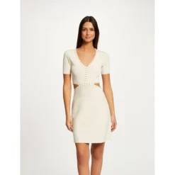 MORGAN Robe Pull Ajustée à Clous Et Ouvertures | 3 SUISSES -Promos Robe Mirage Magasin robe pull ajustee a clous et ouvertures ecru moyen 3508766 6987194 94 1140x1140