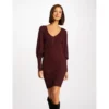 MORGAN Robe Pull Ajustée Avec Col En V | 3 SUISSES -Promos Robe Mirage Magasin robe pull ajustee avec col en v prune 3408984 6553170 70 1140x1140