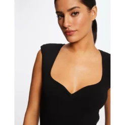 MORGAN Robe Pull Ajustée Encolure Coeur | 3 SUISSES -Promos Robe Mirage Magasin robe pull ajustee encolure coeur noir 3507910 6983554 54 1140x1140