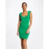 MORGAN Robe Pull Ajustée Encolure Coeur | 3 SUISSES -Promos Robe Mirage Magasin robe pull ajustee encolure coeur vert moyen 3507906 6983524 24 1140x1140