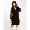MORGAN Robe Pull Droite à Manches En Dentelle | 3 SUISSES -Promos Robe Mirage Magasin robe pull droite a manches en dentelle noir 3408534 6476748 48 1140x1140