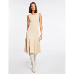 MORGAN Robe Pull évasée Sans Manches | 3 SUISSES -Promos Robe Mirage Magasin robe pull evasee sans manches beige clair 3473924 6855408 8 1140x1140