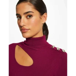 MORGAN Robe Pull Longue Ajustée Fendue | 3 SUISSES -Promos Robe Mirage Magasin robe pull longue ajustee fendue rose fonce 3417878 6523682 82 1140x1140