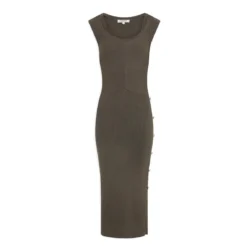 MORGAN Robe Pull Longue Ajustée Sans Manches | 3 SUISSES -Promos Robe Mirage Magasin robe pull longue ajustee sans manches vert kaki 3507812 6983114 14 1140x1140