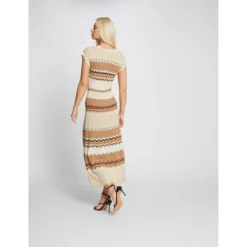 MORGAN Robe Pull Longue Droite à Rayures | 3 SUISSES -Promos Robe Mirage Magasin robe pull longue droite a rayures 3214595 3 1140x1140