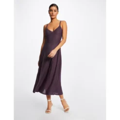 MORGAN Robe Pull Midi évasée à Bretelles Fines | 3 SUISSES -Promos Robe Mirage Magasin robe pull midi evasee a bretelles fines prune 3507722 6982658 58 1140x1140
