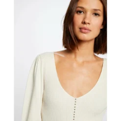 MORGAN Robe Pull Patineuse Avec Col En V | 3 SUISSES -Promos Robe Mirage Magasin robe pull patineuse avec col en v beige 3408976 6478418 18 1140x1140