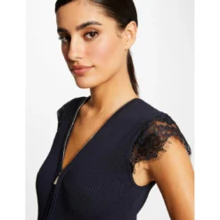 MORGAN Robe Pull Patineuse Manches En Dentelle | 3 SUISSES -Promos Robe Mirage Magasin robe pull patineuse manches en dentelle marine 3408986 6478438 38 1140x1140