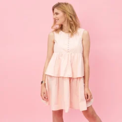 Robe Sans Manche 2 Volants Effet Plissé Femme - Rose | 3 SUISSES -Promos Robe Mirage Magasin robe sans manche 2 volants effet plisse femme rose 937987 2 1140x1140