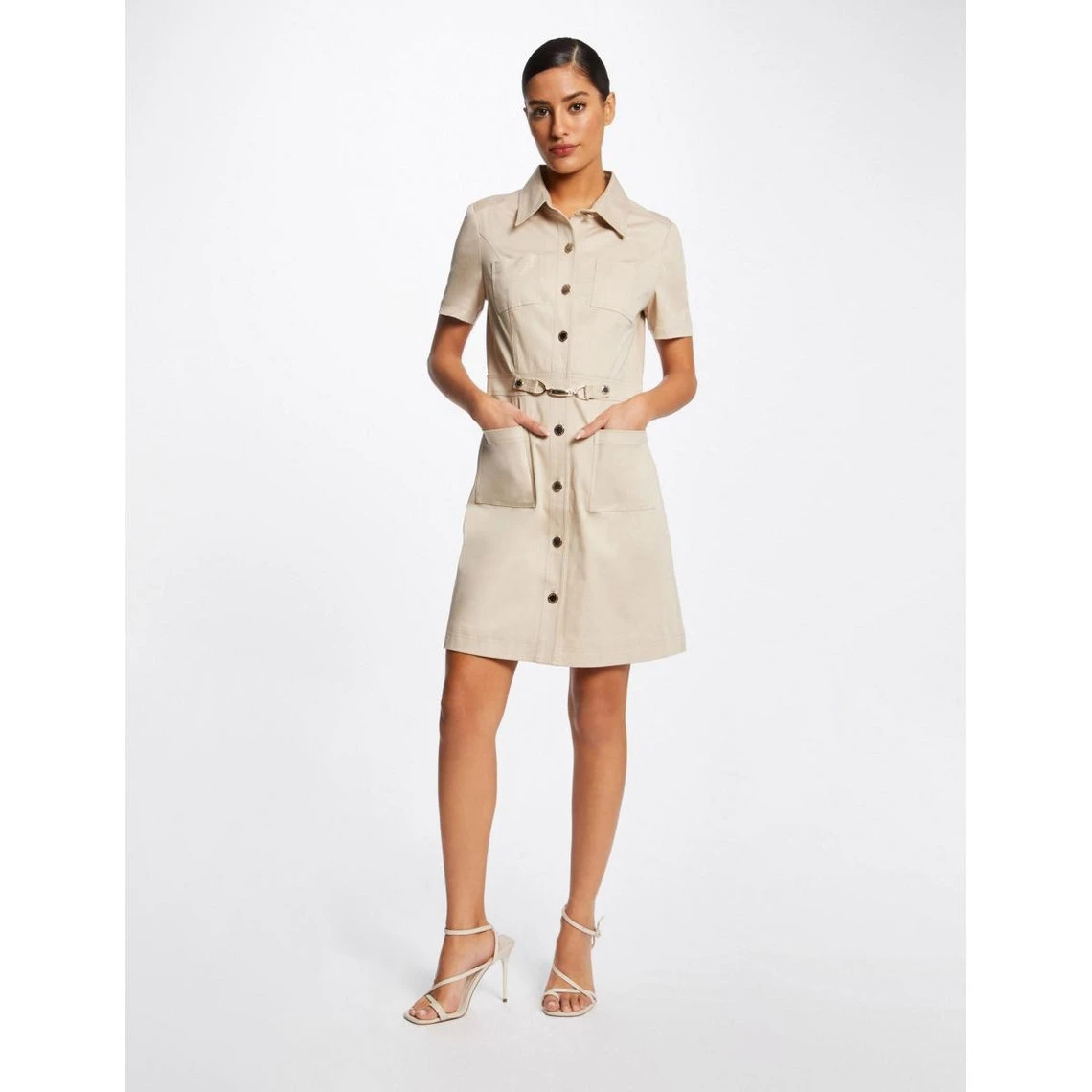 MORGAN Robe Trapèze Boutonnée Avec Boucle | 3 SUISSES 4 MORGAN Robe Trapèze Boutonnée Avec Boucle | 3 SUISSES – Image 2