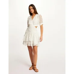 MORGAN Robe Trapèze Broderie Anglaise | 3 SUISSES -Promos Robe Mirage Magasin robe trapeze broderie anglaise ecru 3508444 6985864 64 1140x1140