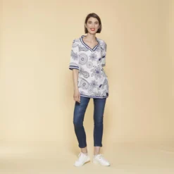Robe Tunique Imprimée Femme - Imprimé Bleu | Tunique 3 SUISSES -Promos Robe Mirage Magasin robe tunique imprimee femme imprime bleu 978203 1140x1140