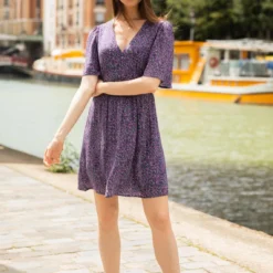 LA PETITE ETOILE Robe Violette Manches Courtes ZANA | 3 SUISSES -Promos Robe Mirage Magasin robe zana 3404840 3 1140x1140