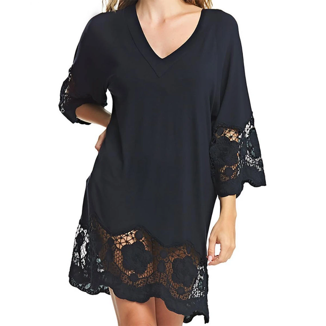 Tunique Fantasie DIONE Black-Fantasie Bain | Robe Courte 3 SUISSES 4 Tunique Fantasie DIONE Black-Fantasie Bain | Robe Courte 3 SUISSES – Image 2